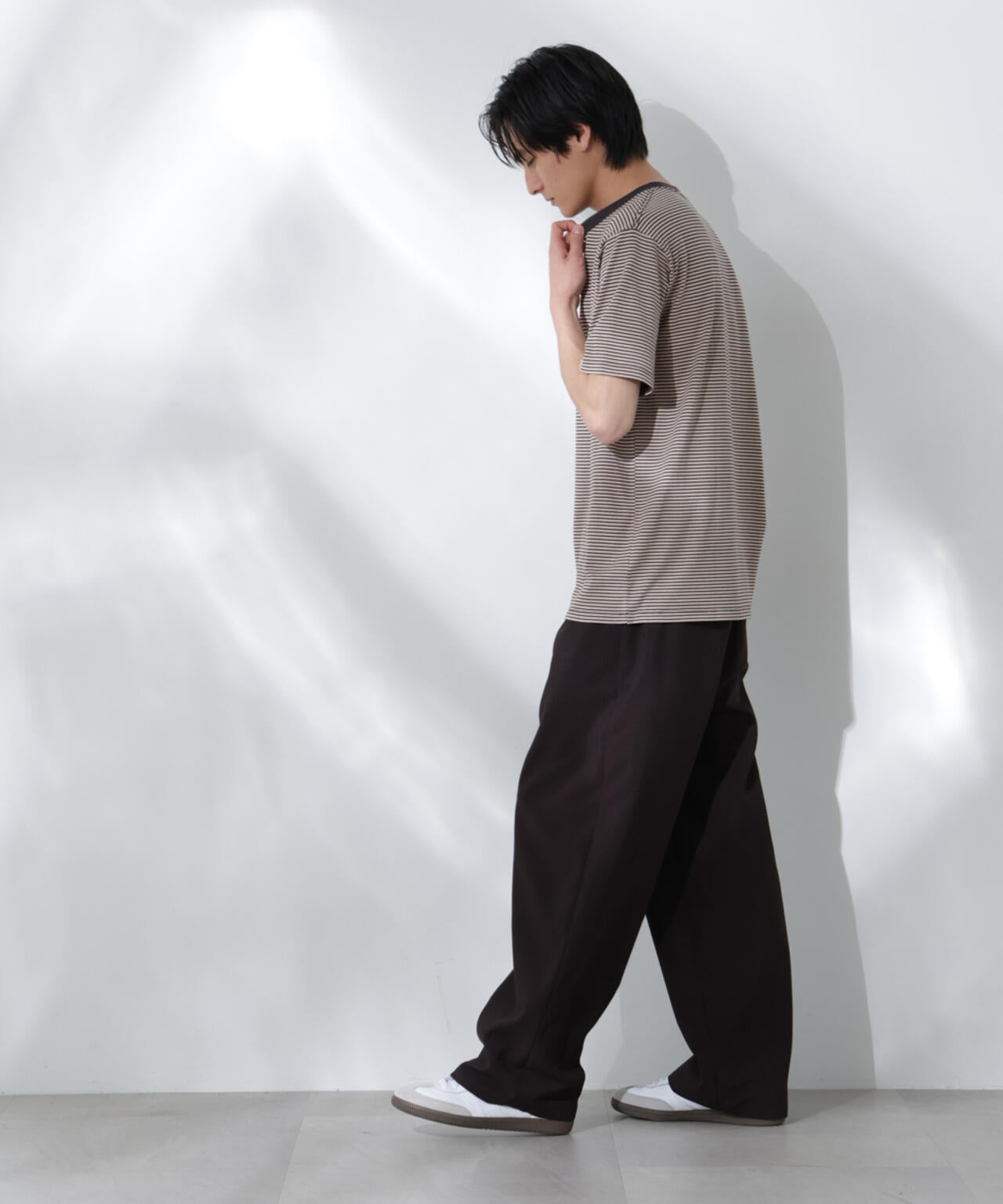 Anti Soaked(R) 汗染み防止 ボーダーミドルシルエットTシャツ