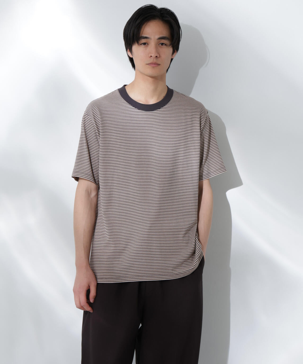 Anti Soaked(R) 汗染み防止 ボーダーミドルシルエットTシャツ