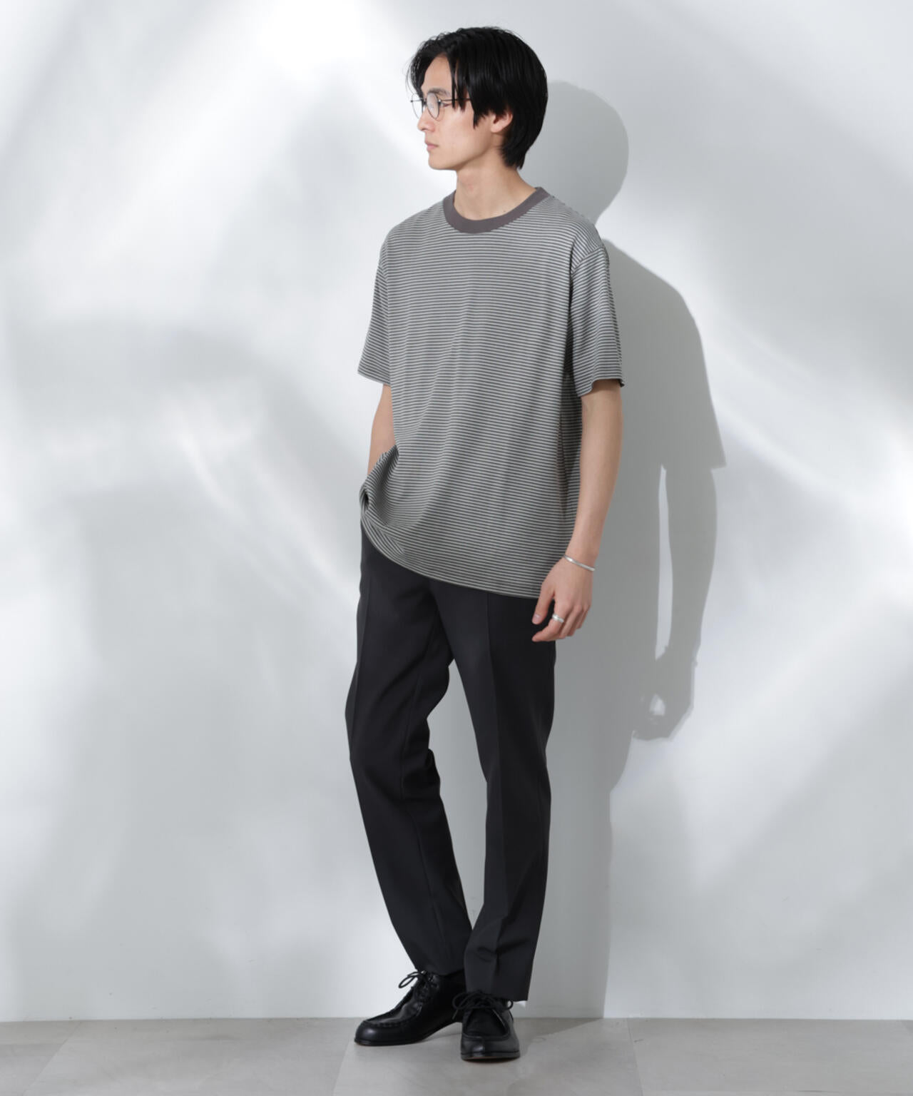 Anti Soaked(R) 汗染み防止 ボーダーミドルシルエットTシャツ