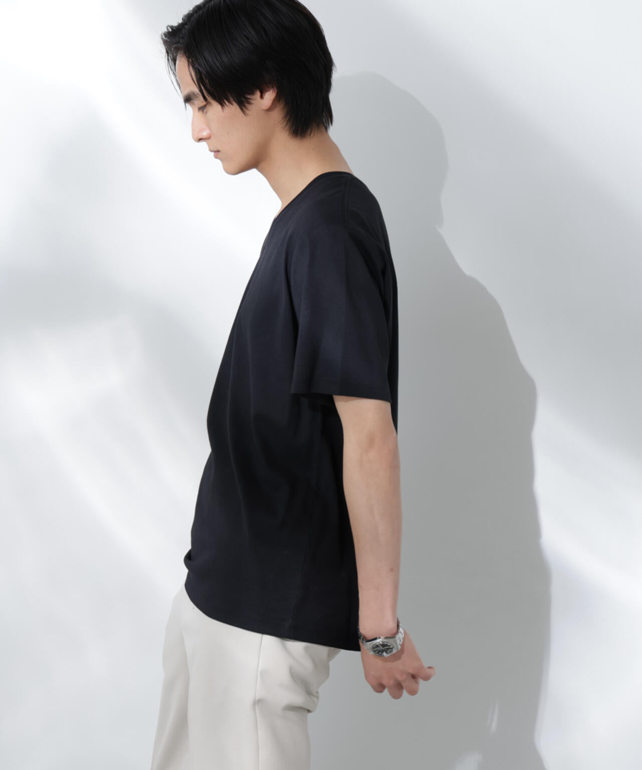WEB限定/Anti Soaked(R) 汗染み防止 Vネック レギュラーシルエットTシャツ