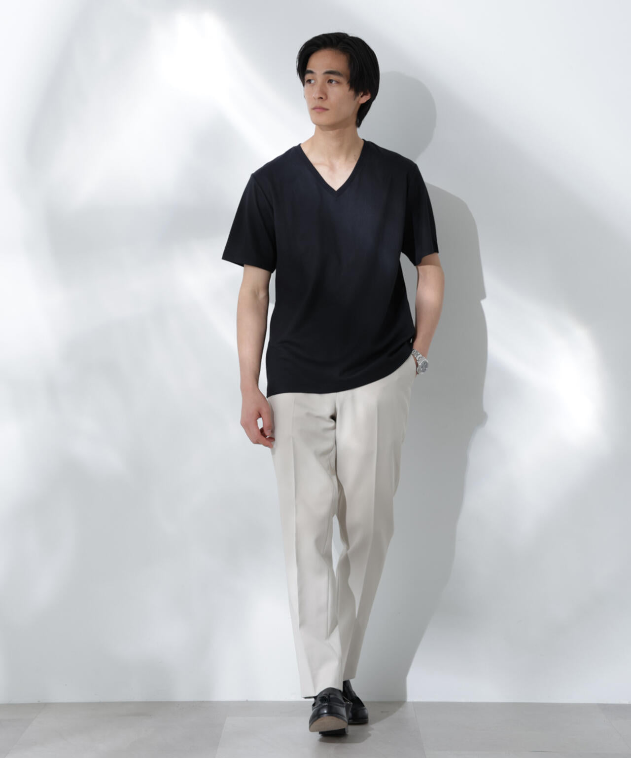 WEB限定/Anti Soaked(R) 汗染み防止 Vネック レギュラーシルエットTシャツ