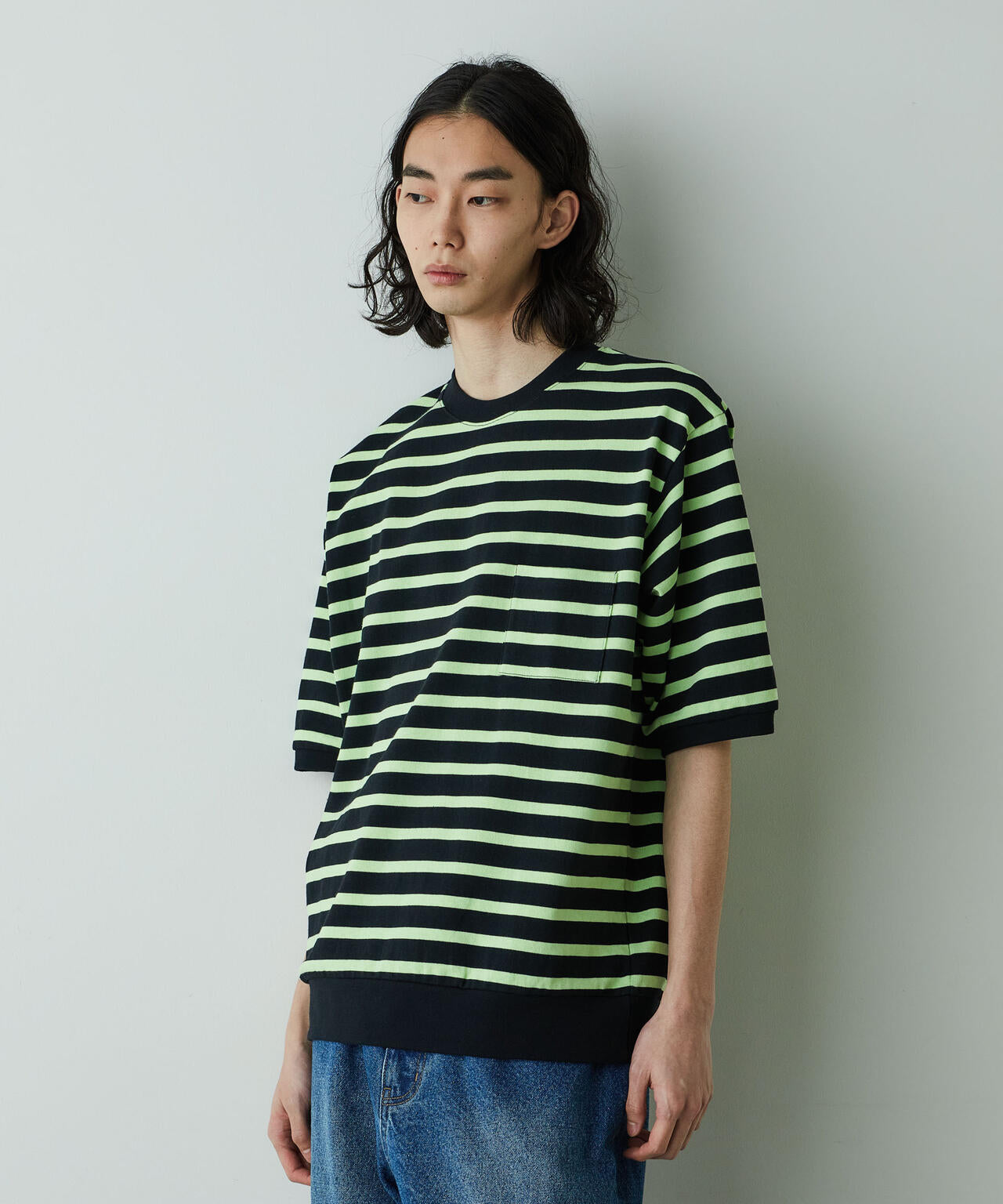 「HOTEL PALACE」オテルパラス ドライタッチバスクボーダールーズシルエットTシャツ