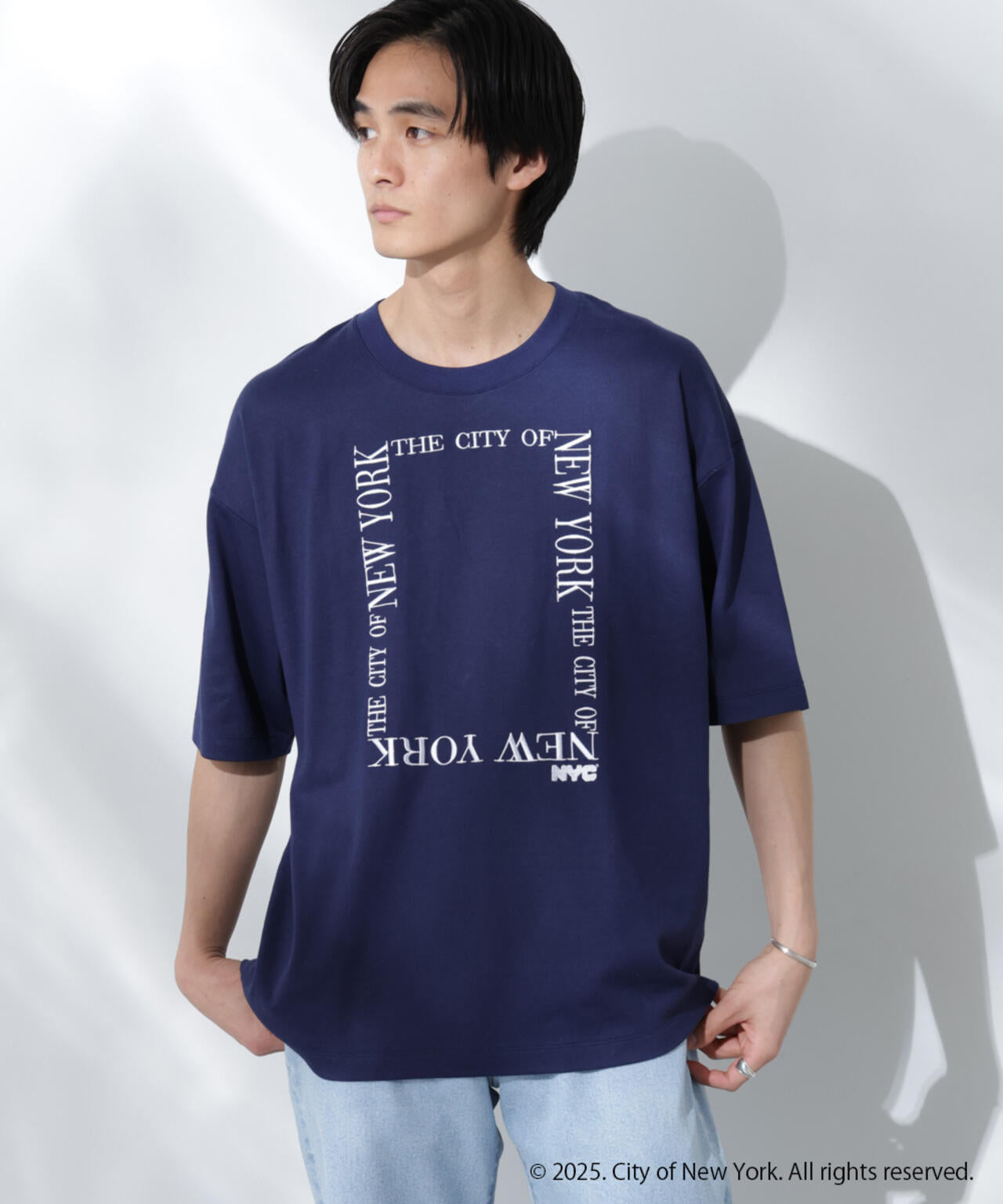 Anti Soaked(R)×NYC スクエア刺繍 汗染み防止Tシャツ
