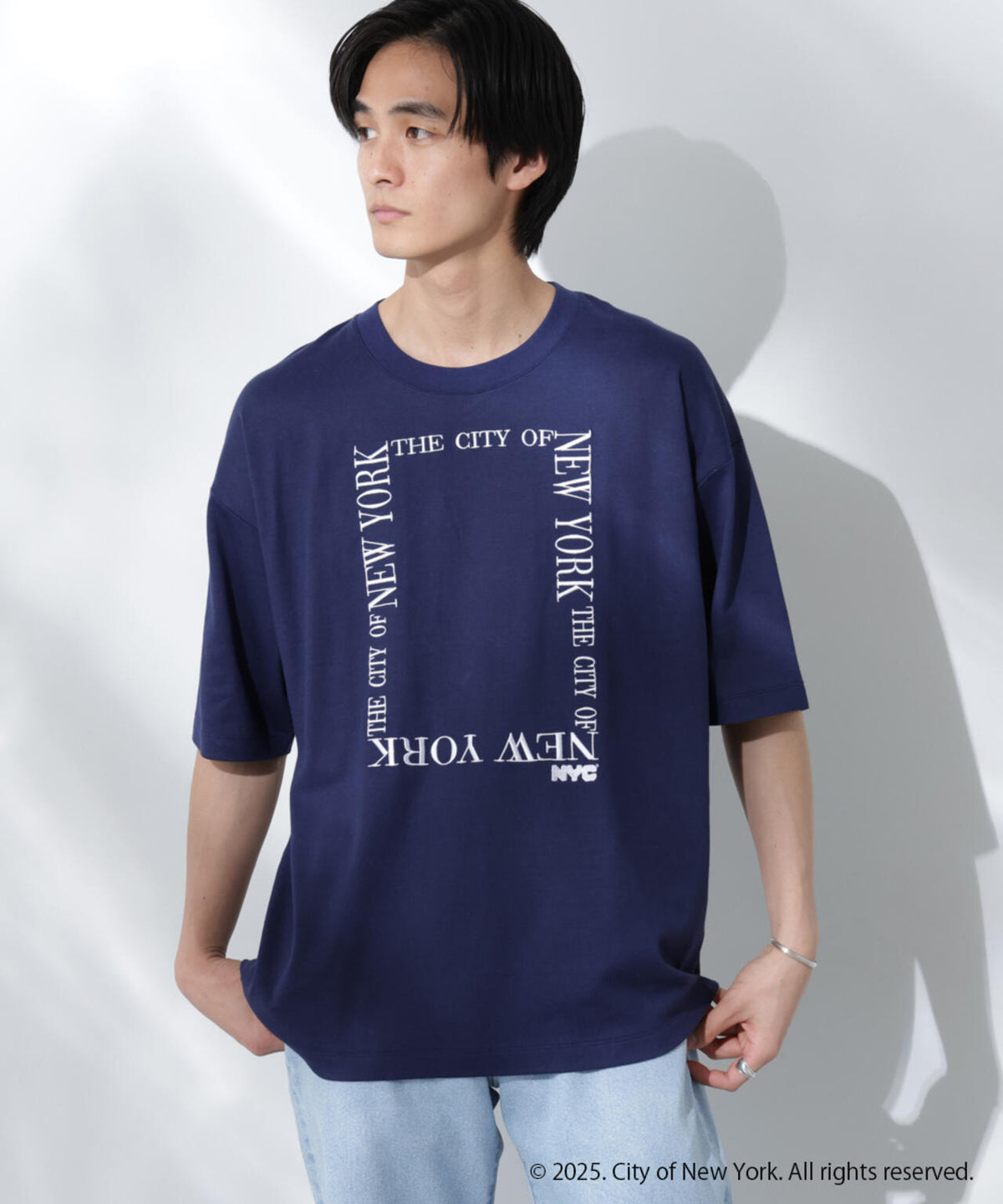 Anti Soaked(R)×NYC スクエア刺繍 汗染み防止Tシャツ