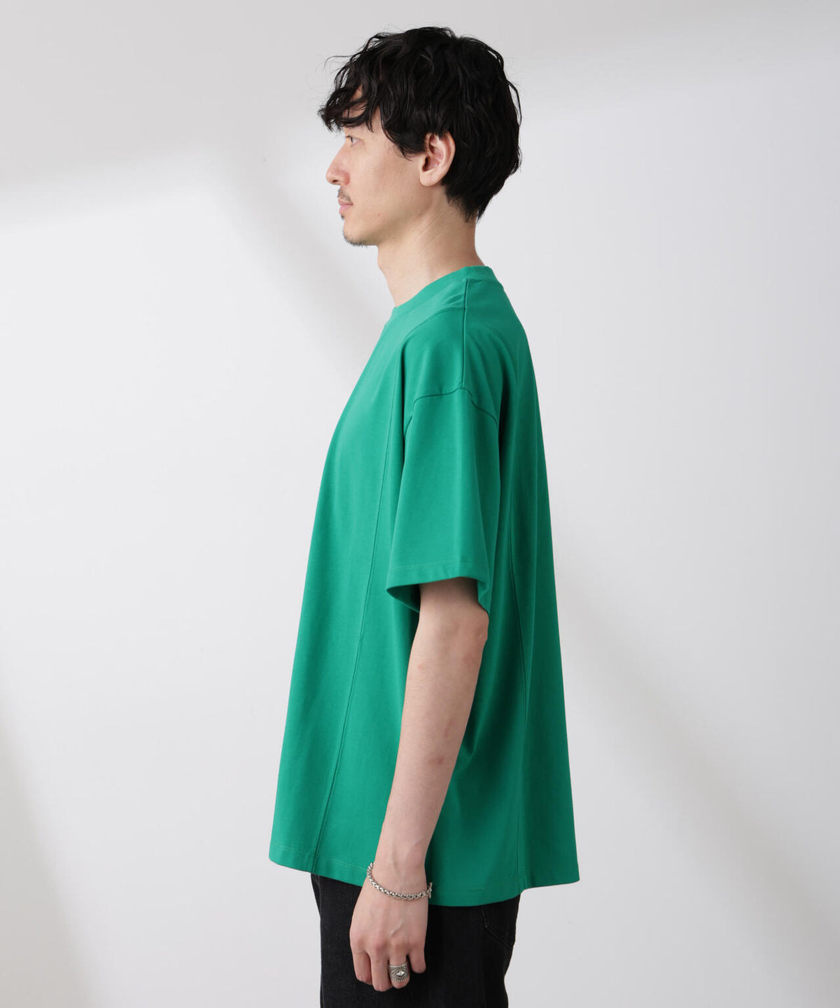 「NJ/CLUB」 ENRICHプリント切り替え Tシャツ