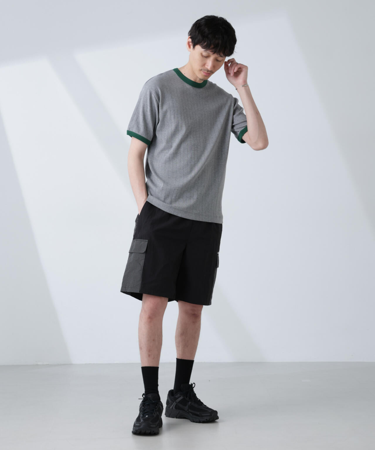 「NJ/CLUB」 針抜きリンガーTシャツ