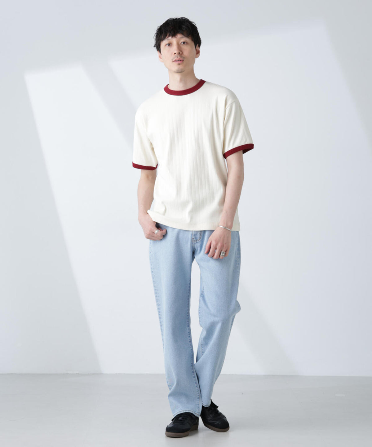 「NJ/CLUB」 針抜きリンガーTシャツ
