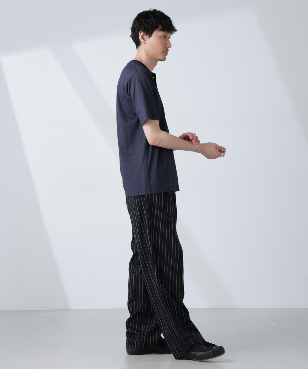 ソラーロライトストレッチヘンリーネックTシャツ(セットアップ可)