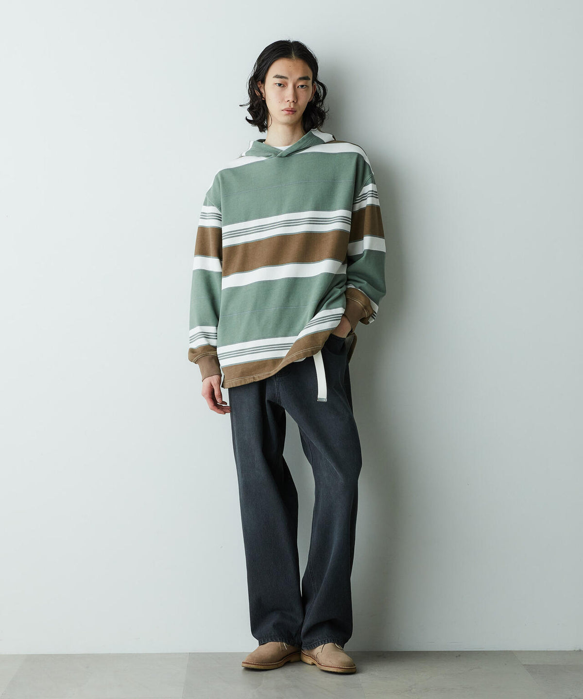 「HOTEL PALACE」オテルパラス 13ozバイオブリーチルーズシルエットデニムパンツ