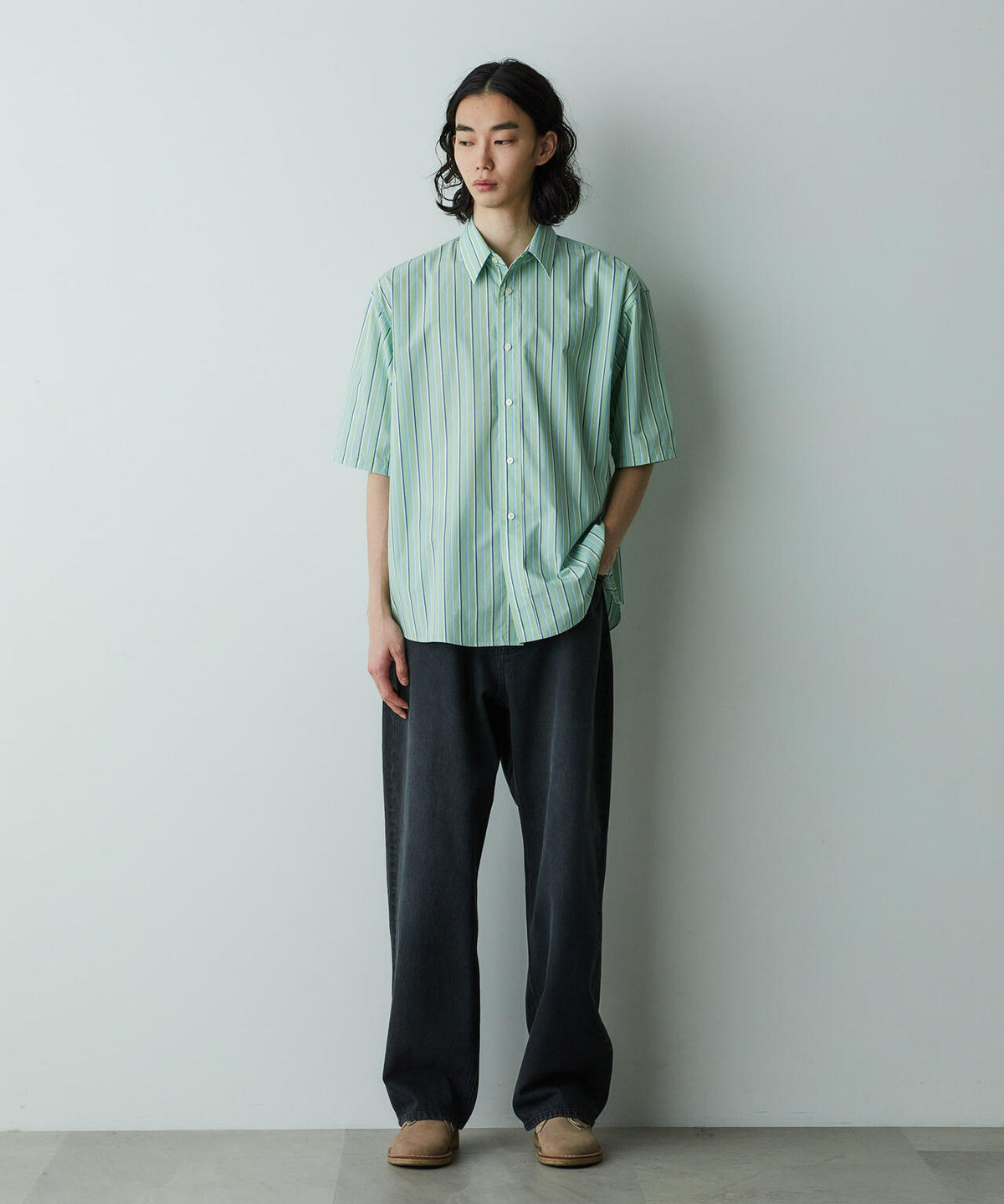 「HOTEL PALACE」オテルパラス 13ozバイオブリーチルーズシルエットデニムパンツ