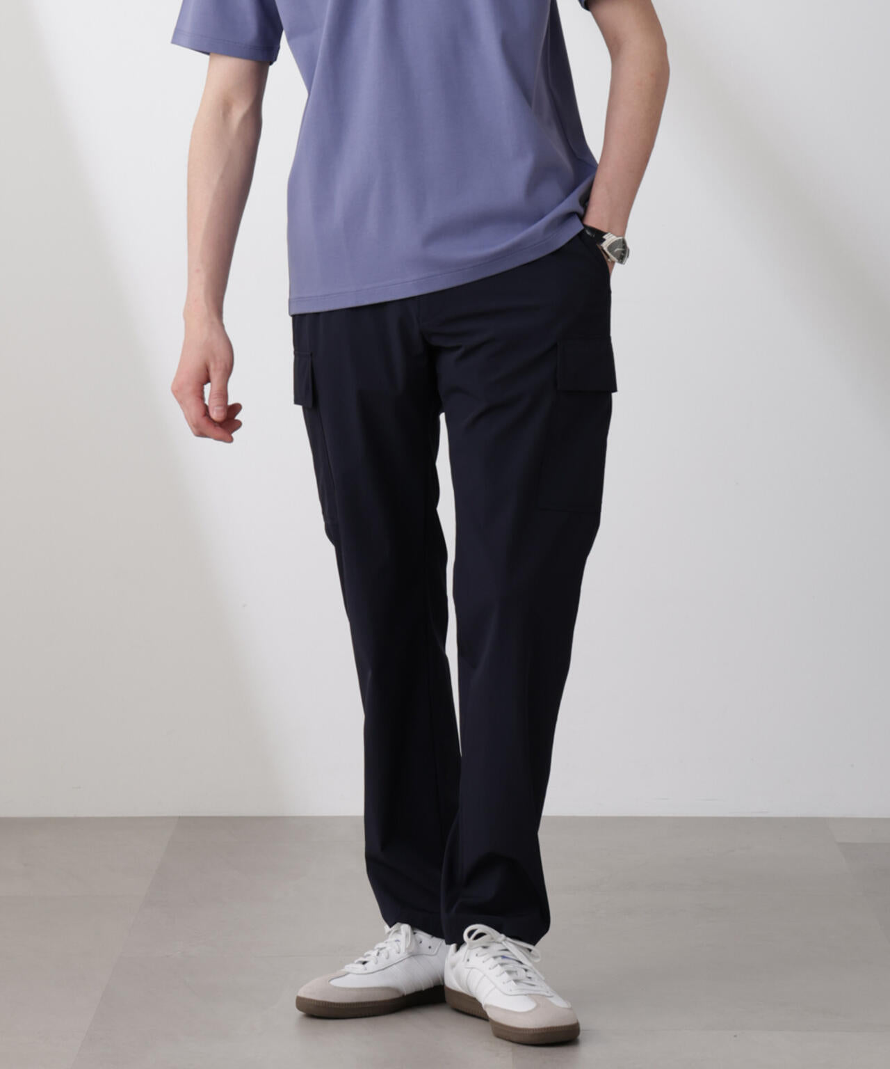 「N trousers」スリムストレッチ カーゴパンツ