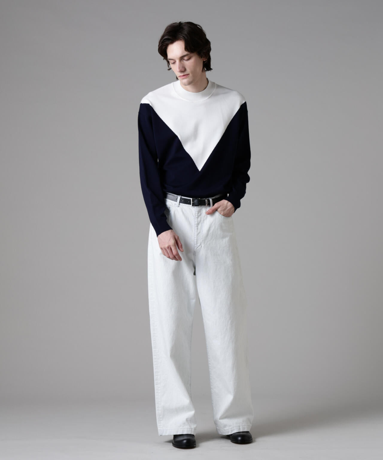 「ASSEMBLANC」スーパーブリーチワイドデニムパンツ(セットアップ可)