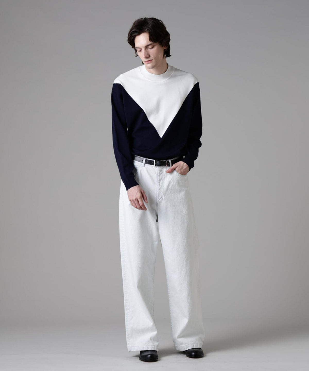 「ASSEMBLANC」スーパーブリーチワイドデニムパンツ(セットアップ可)