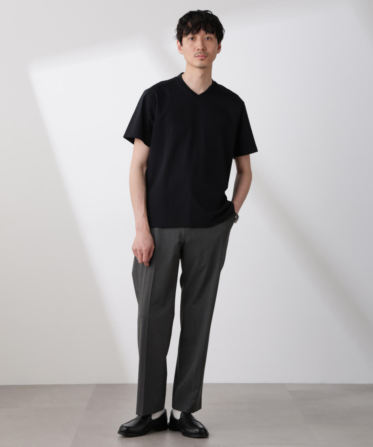 「N TROUSERS BASIC」トロピカルストレッチストレートパンツ(セットアップ可)
