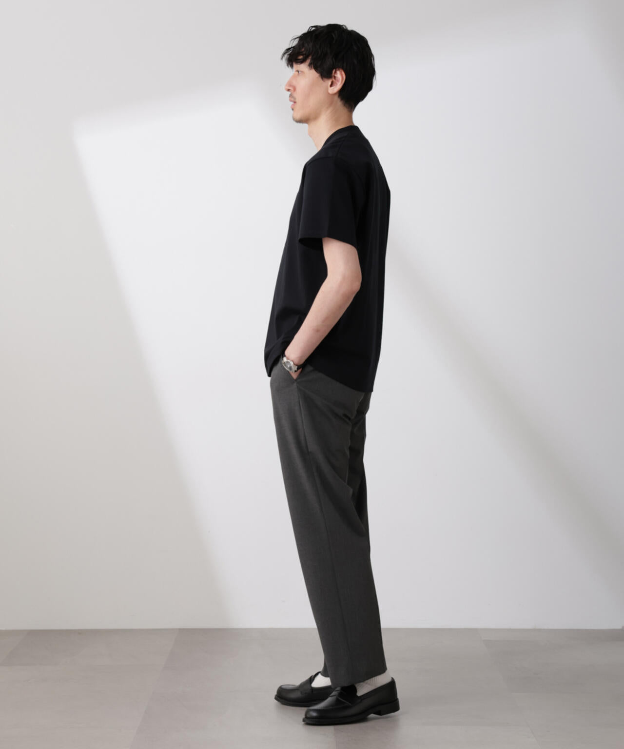 「N TROUSERS BASIC」トロピカルストレッチストレートパンツ(セットアップ可)
