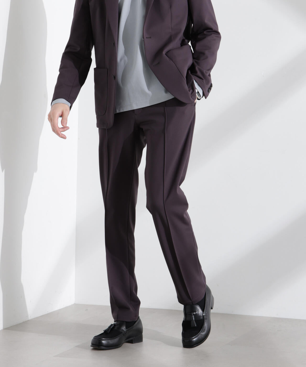 「N TROUSERS BASIC」TEXBRID(R)ポンチストレッチパンツ(セットアップ可)