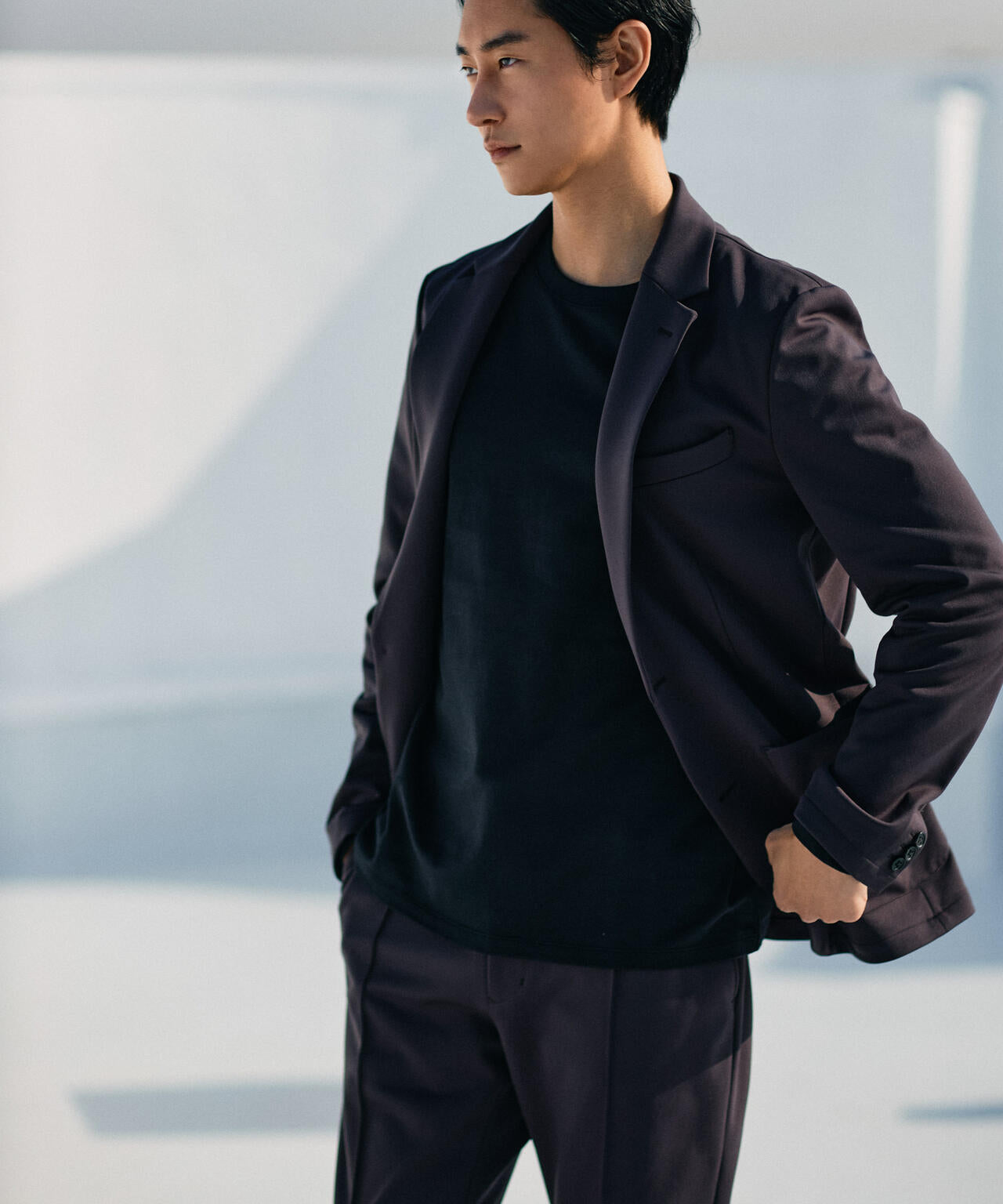 「N TROUSERS BASIC」TEXBRID(R)ポンチストレッチパンツ(セットアップ可)
