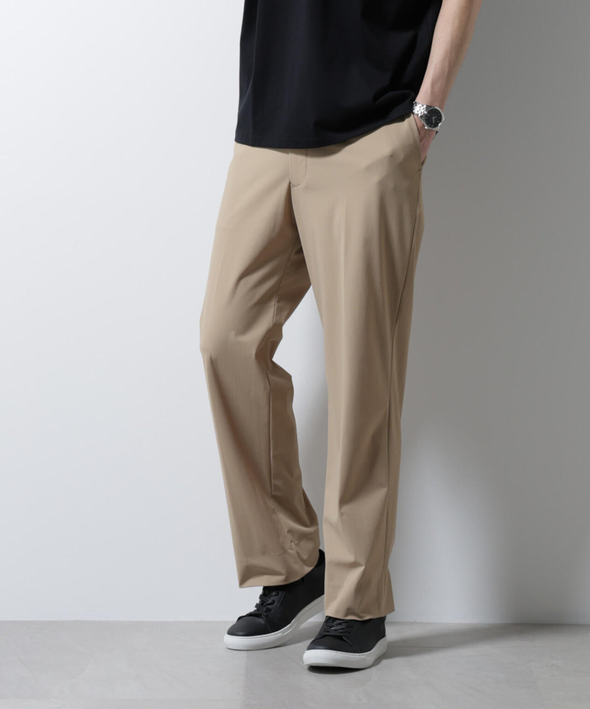 「NTROUSERS PREMIUM」クールタッチストレッチストレートパンツ撥水(セットアップ可)