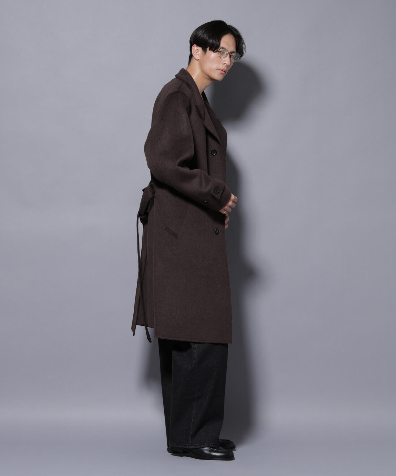 ウールリバースタンドベルテッドコート