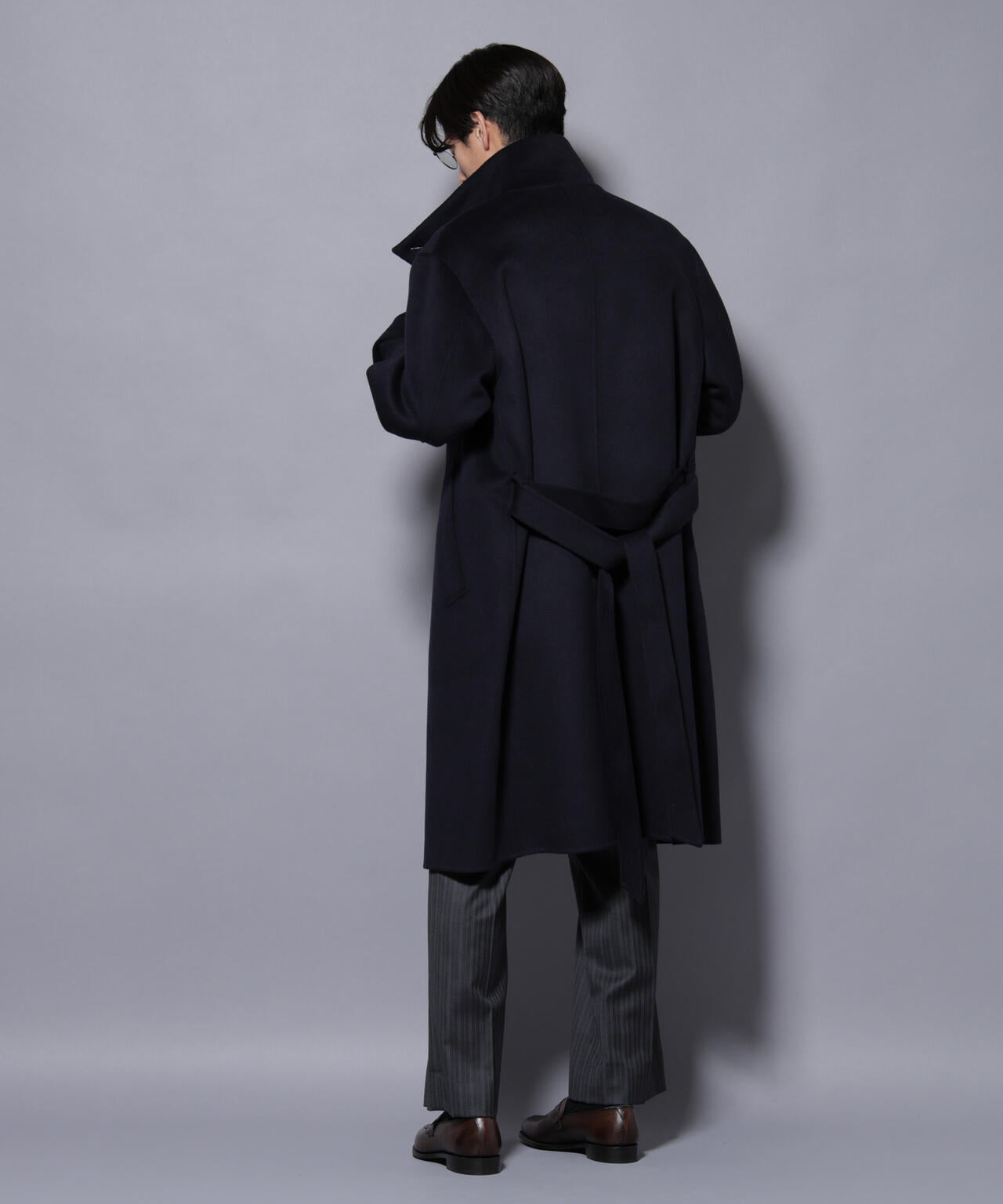 ウールリバースタンドベルテッドコート
