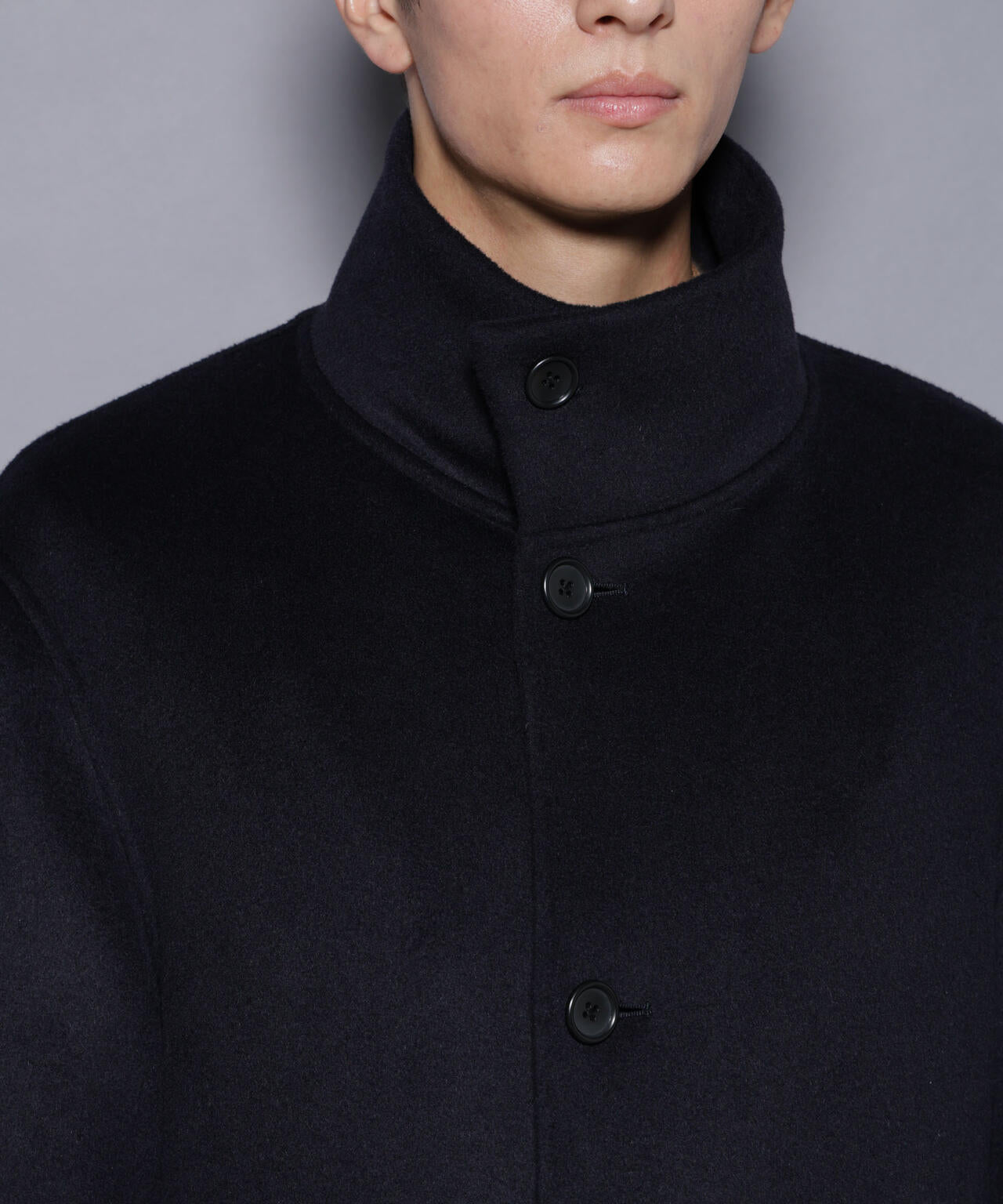 ウールリバースタンドベルテッドコート