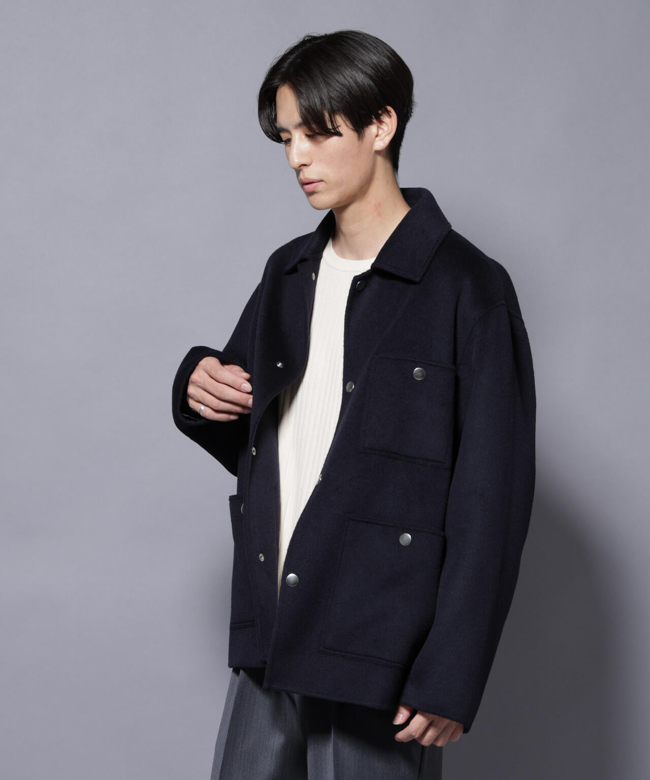 ウールリバーカバーオール