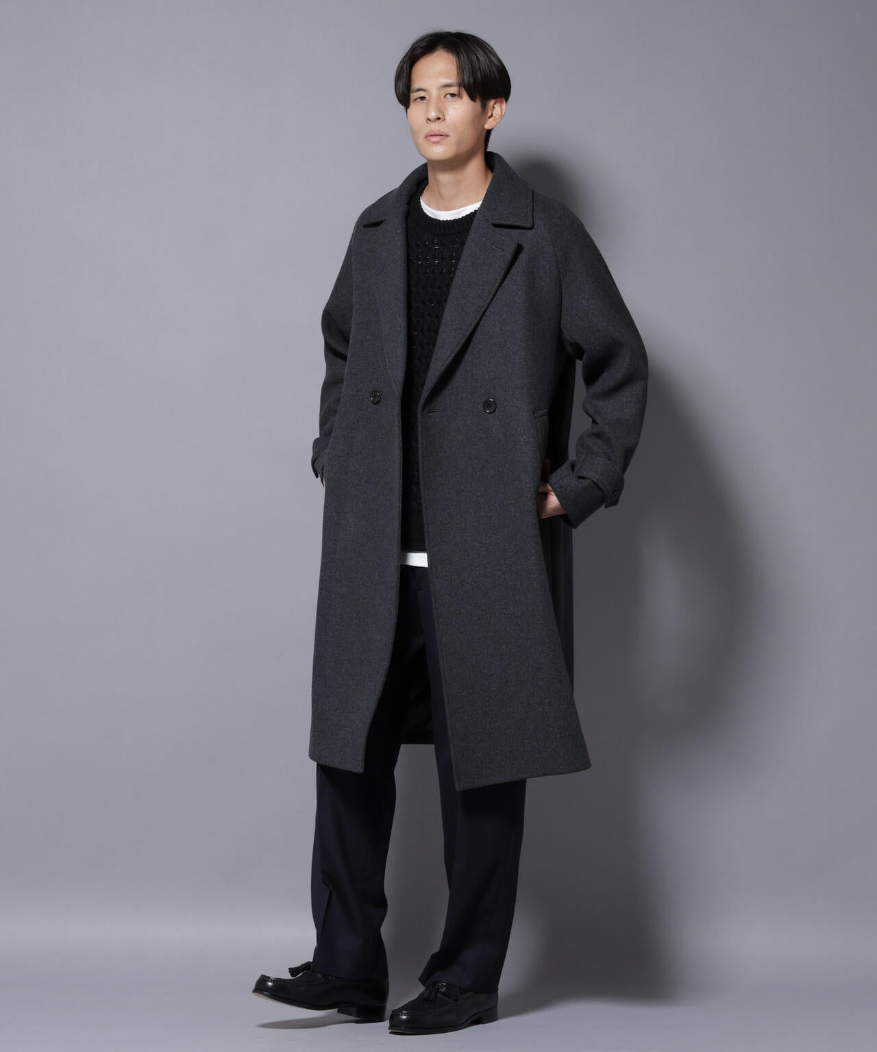 ウールカシミヤメルトンダブルコート