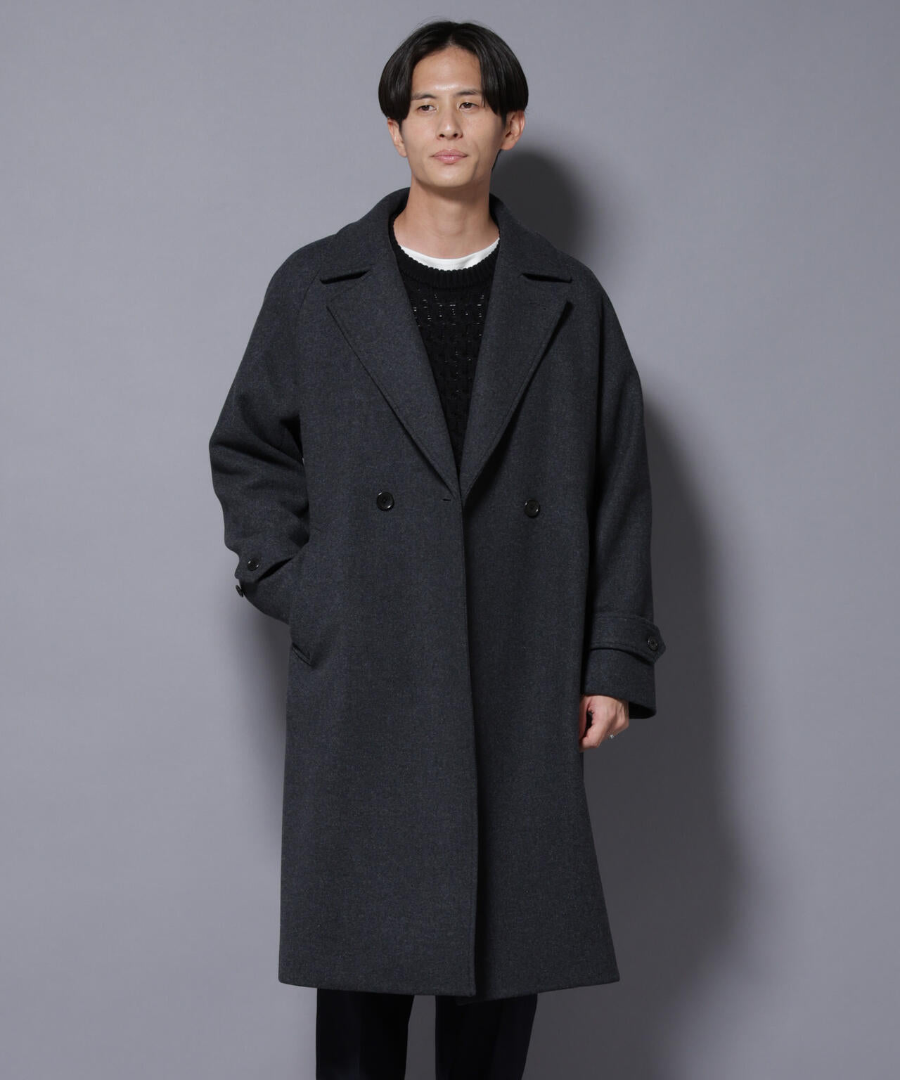 ウールカシミヤメルトンダブルコート