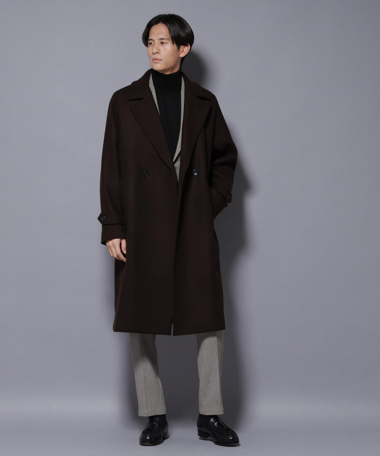 ウールカシミヤメルトンダブルコート
