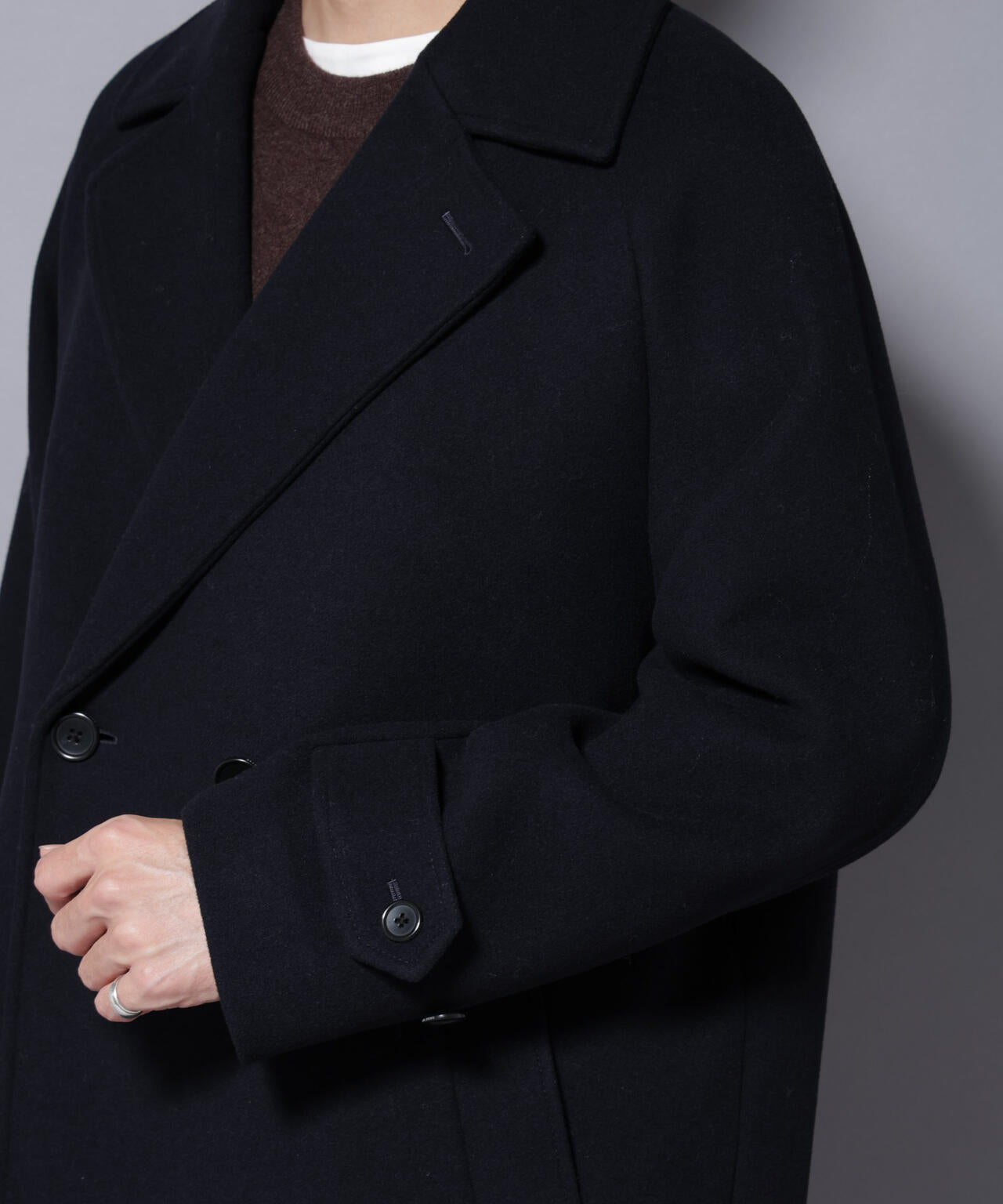 ウールカシミヤメルトンダブルコート