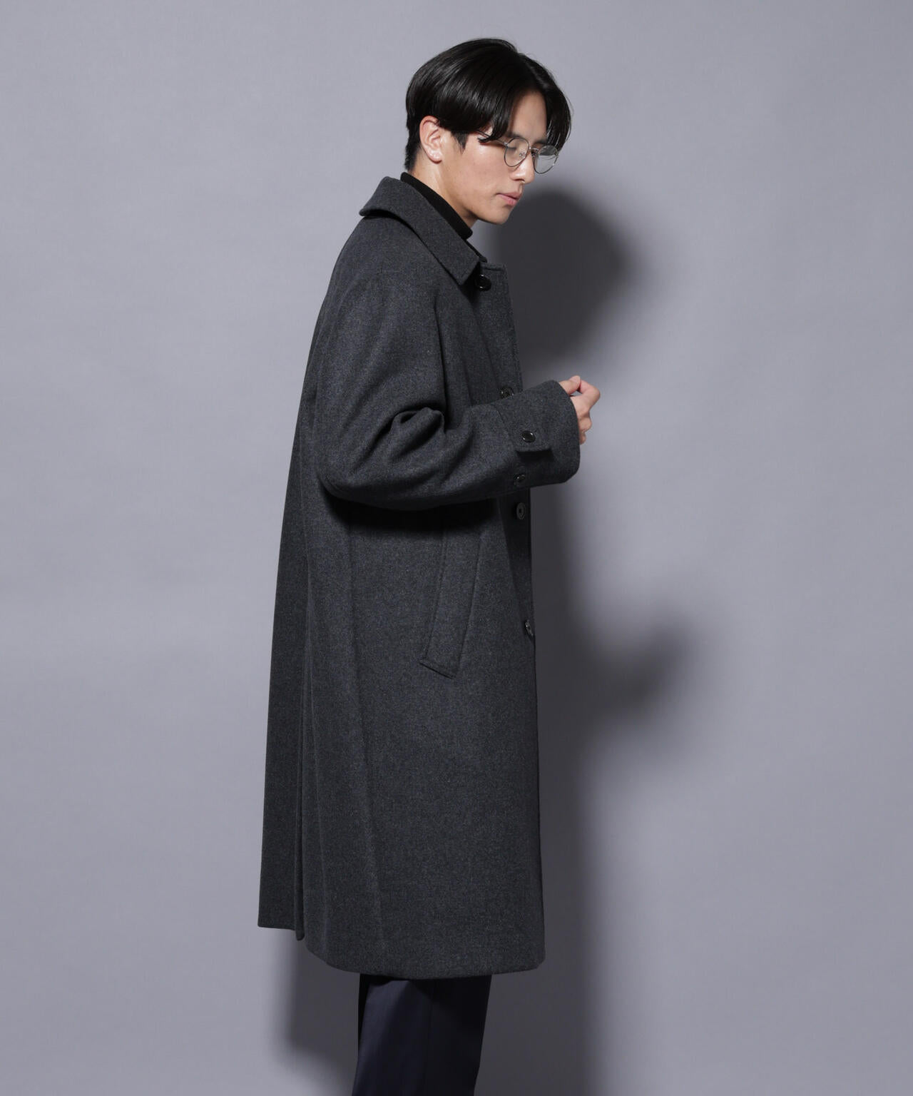ウールカシミヤメルトンシングルコート