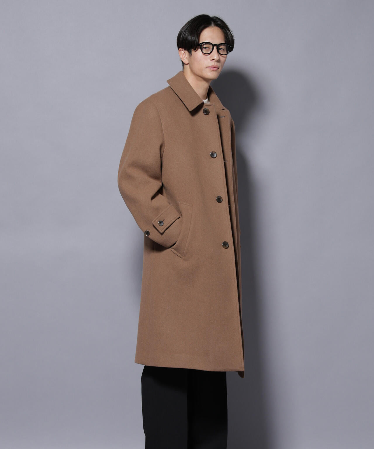 ウールカシミヤメルトンシングルコート