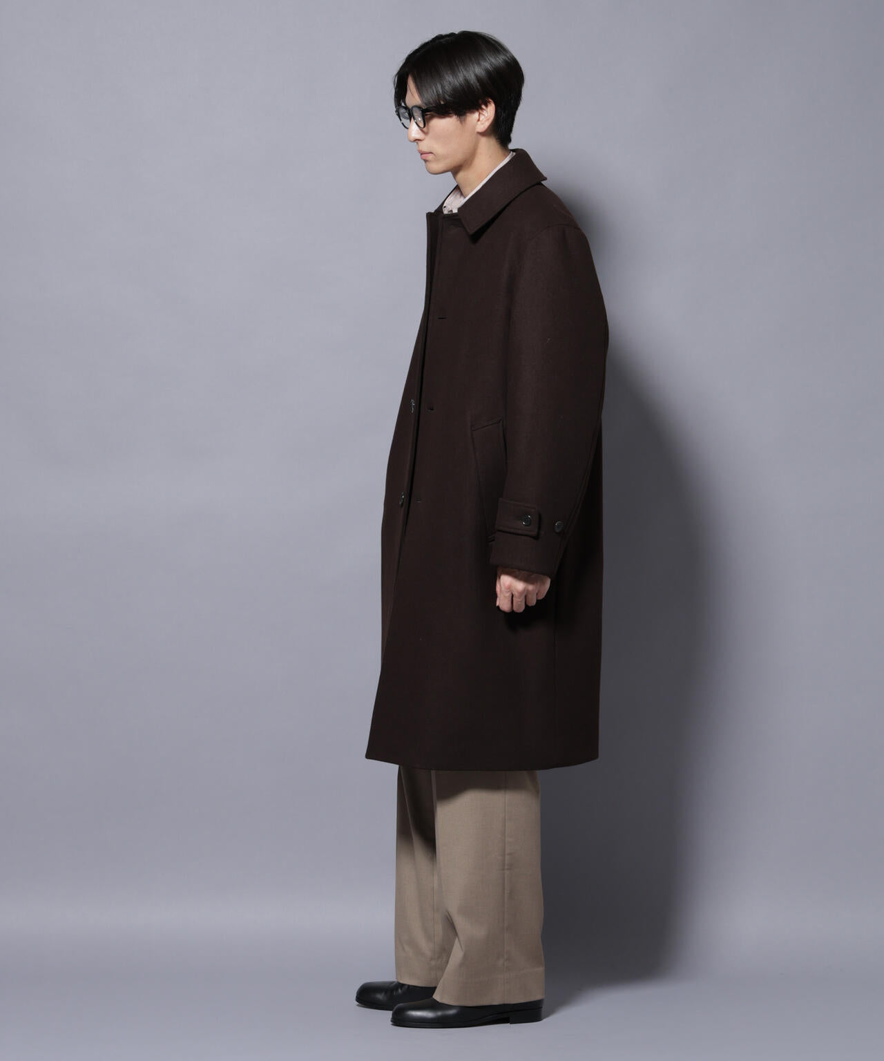 ウールカシミヤメルトンシングルコート