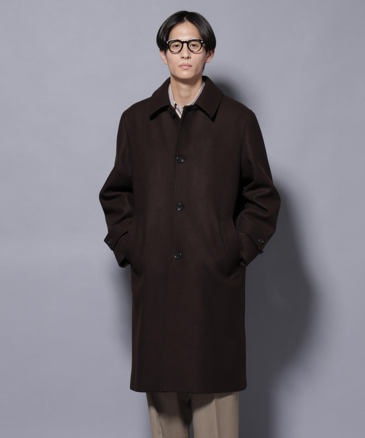 ウールカシミヤメルトンシングルコート