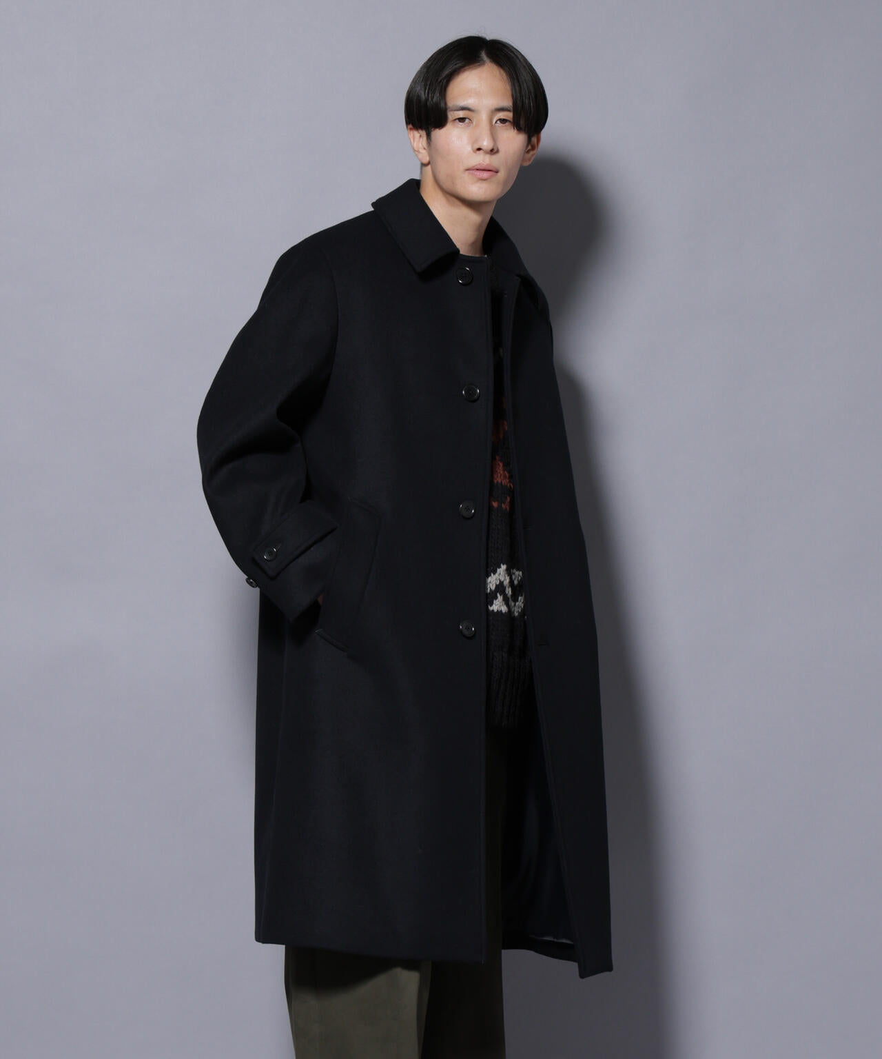 ウールカシミヤメルトンシングルコート