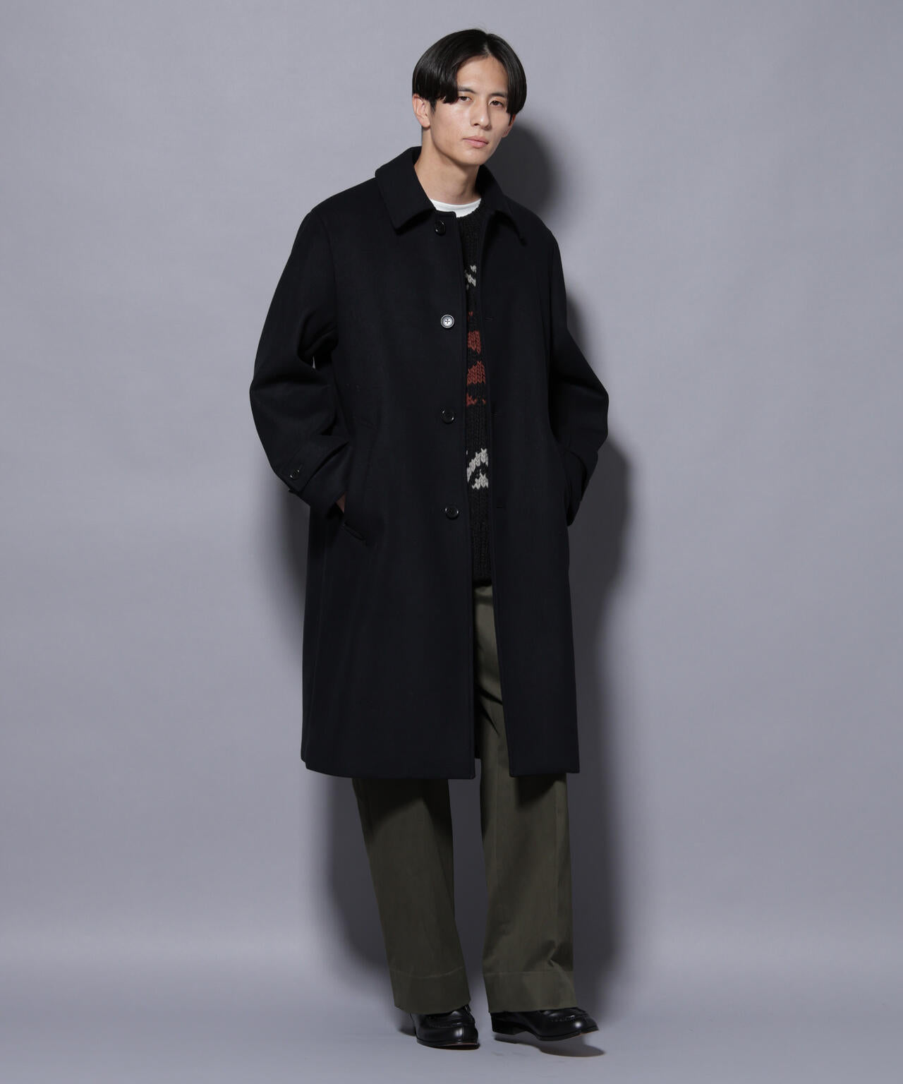 ウールカシミヤメルトンシングルコート