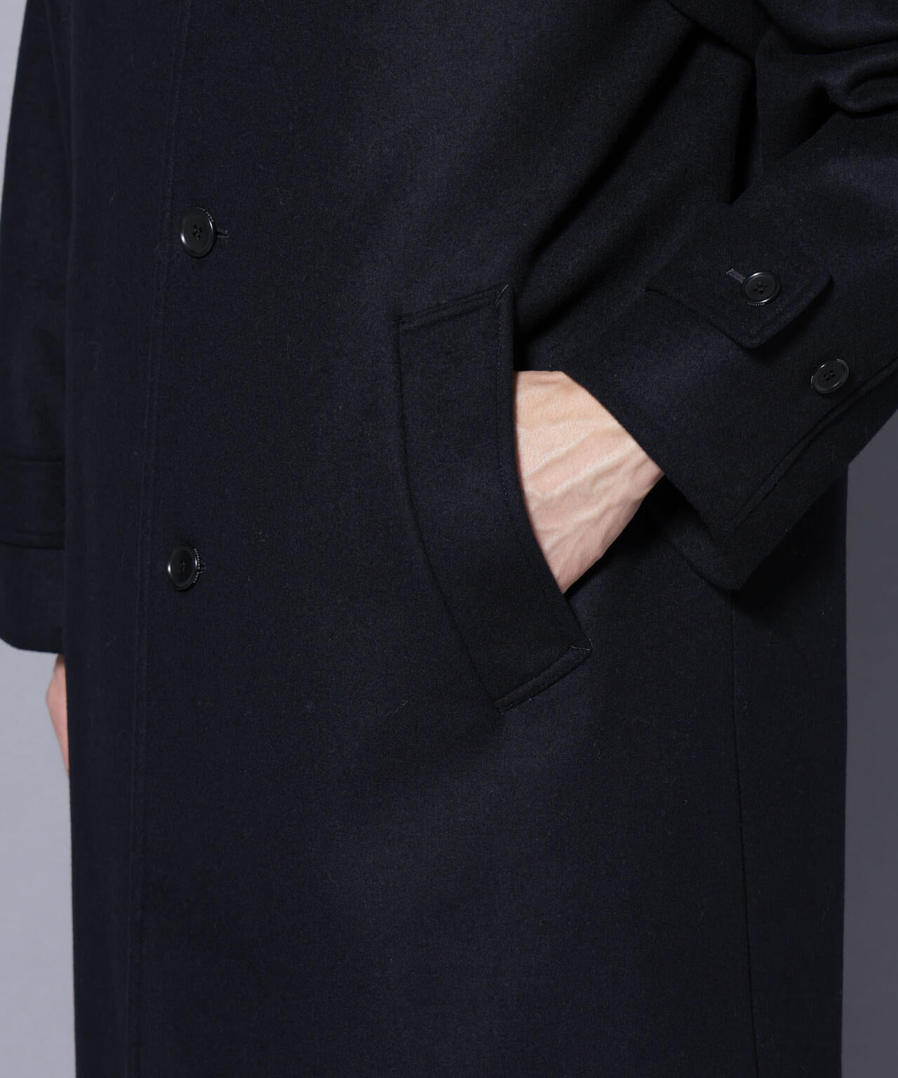 ウールカシミヤメルトンシングルコート