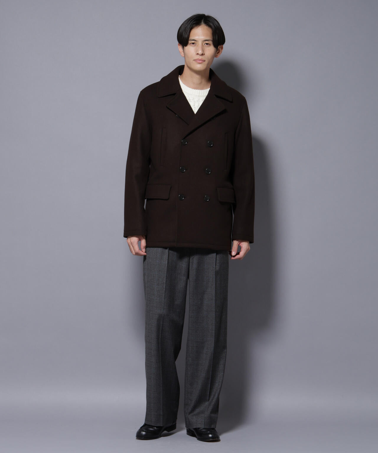 ウールカシミヤメルトンPコート