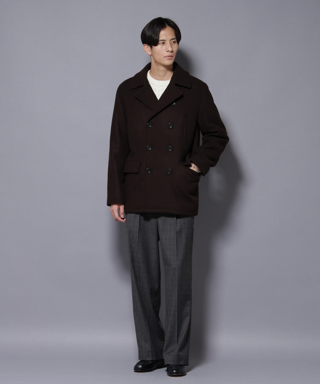 ウールカシミヤメルトンPコート