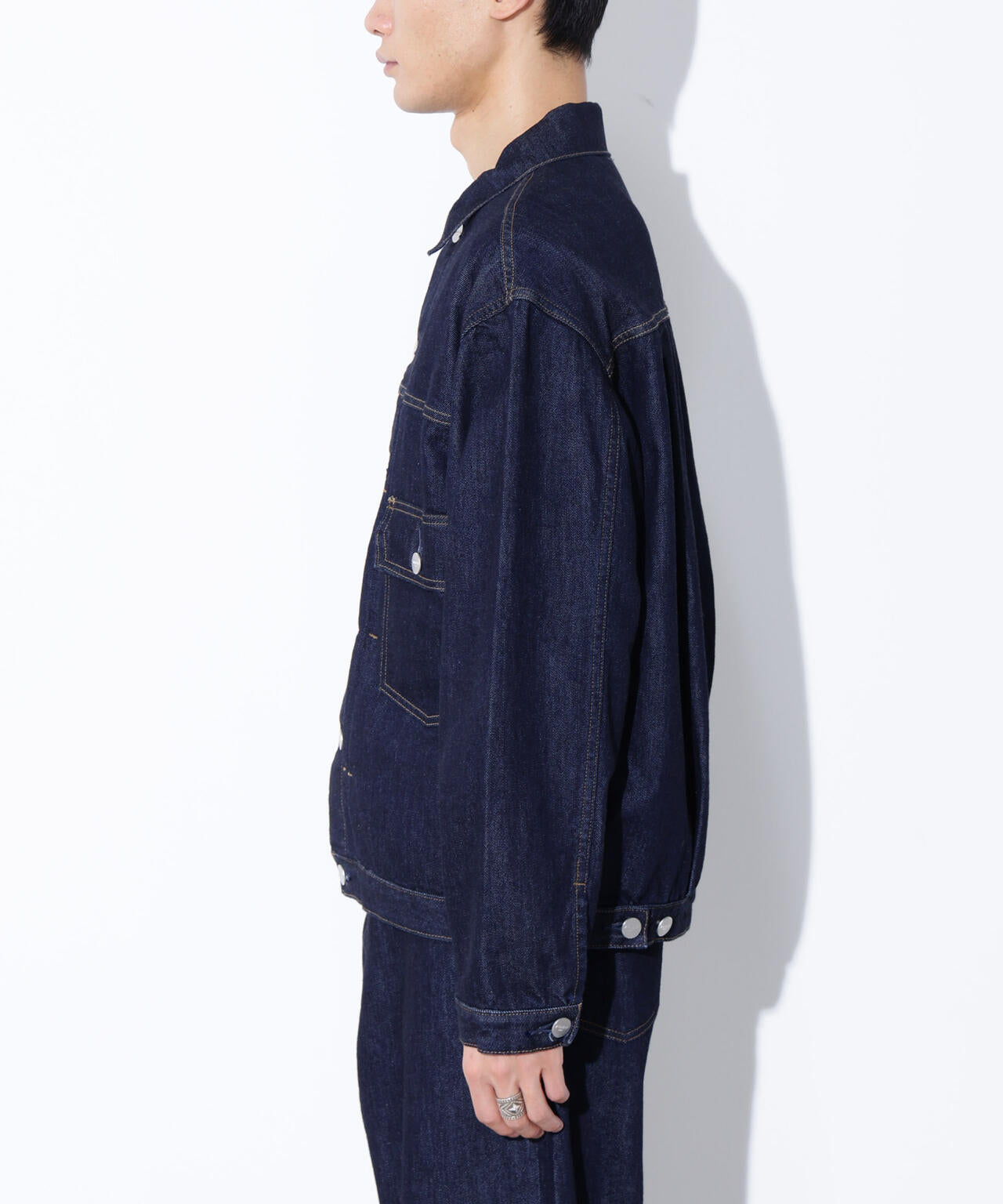 AUTHENコラボ SILKNIZED DENIM トラッカージャケット(セットアップ可)
