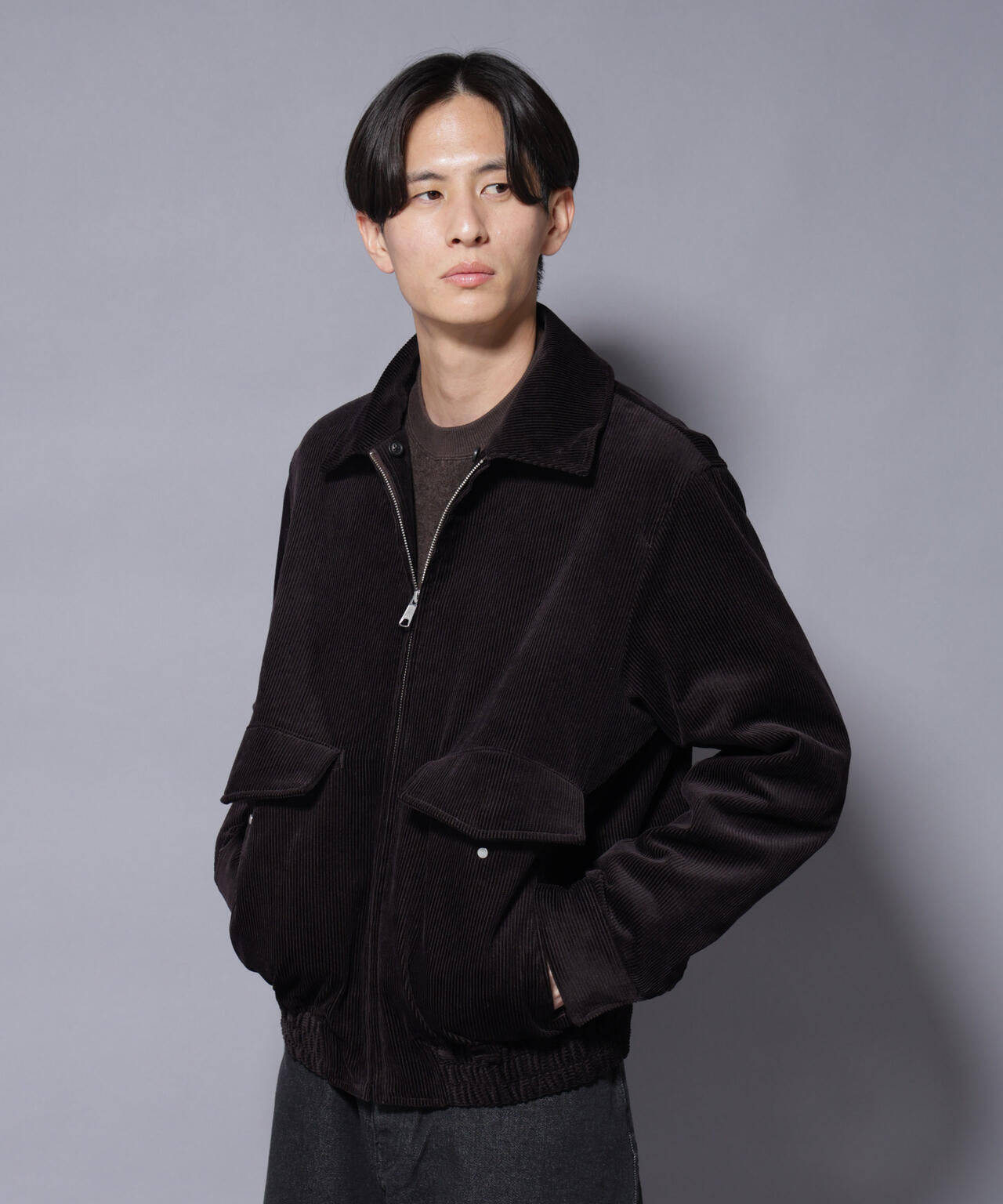 アタッチドカラー コットンコーデュロイブルゾン