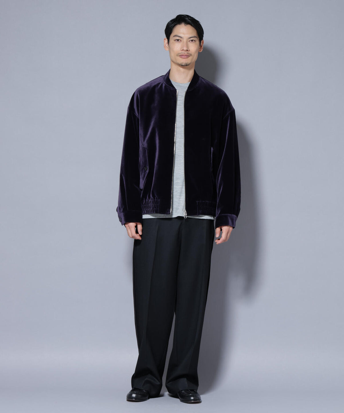 「ASSEMBLANC」 コットンシルクベルベットブルゾン
