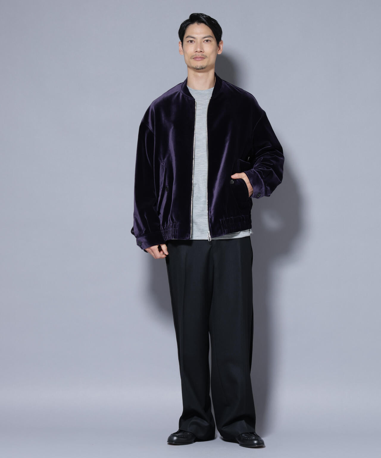 「ASSEMBLANC」 コットンシルクベルベットブルゾン