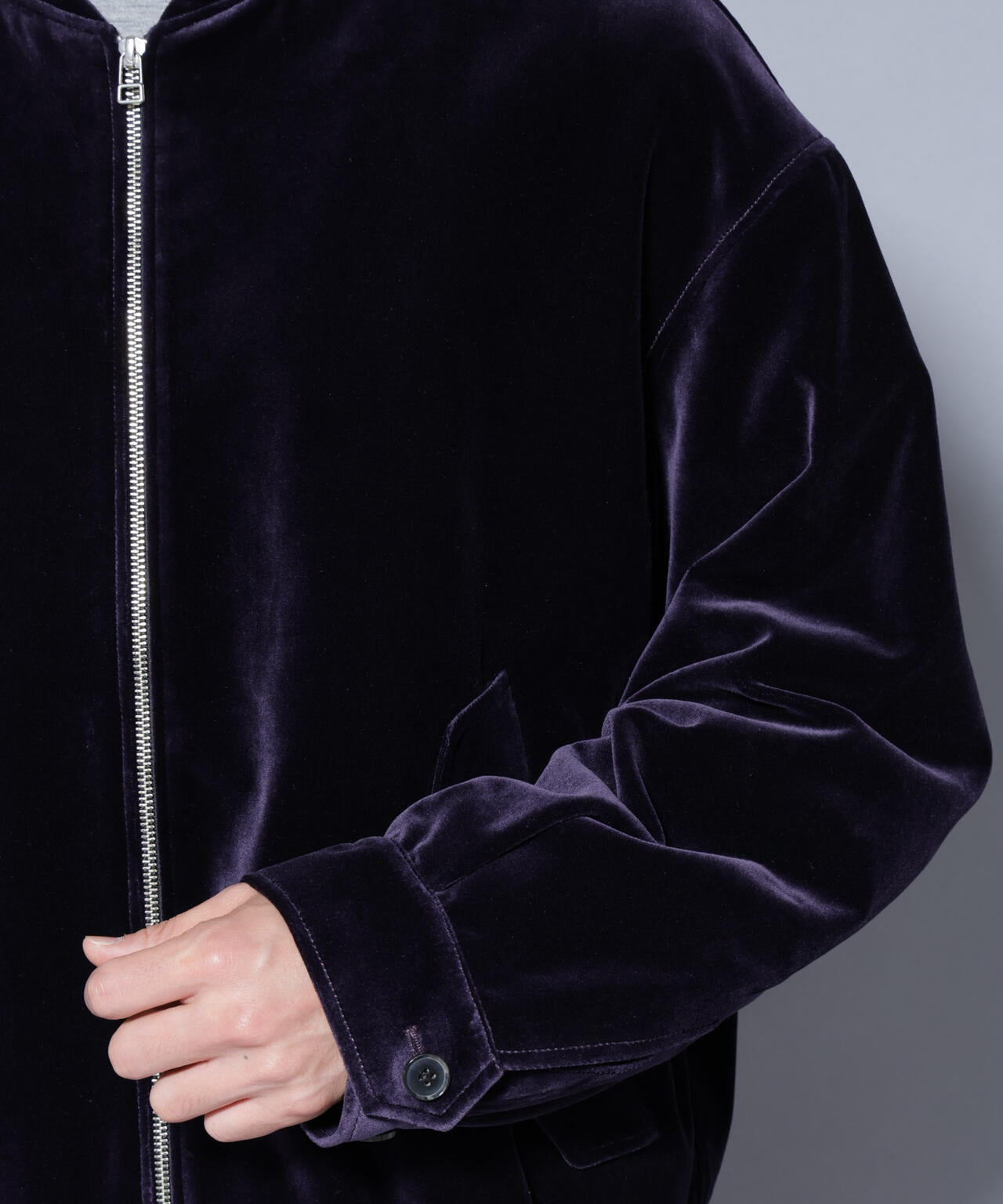 「ASSEMBLANC」 コットンシルクベルベットブルゾン