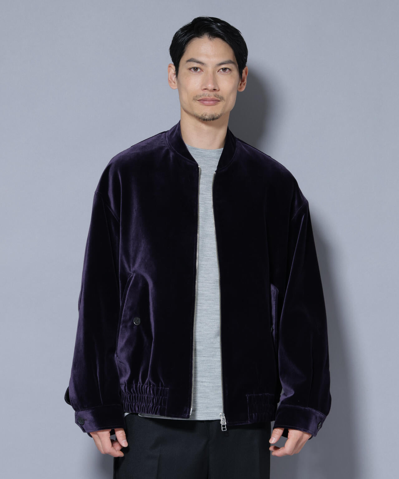 「ASSEMBLANC」 コットンシルクベルベットブルゾン