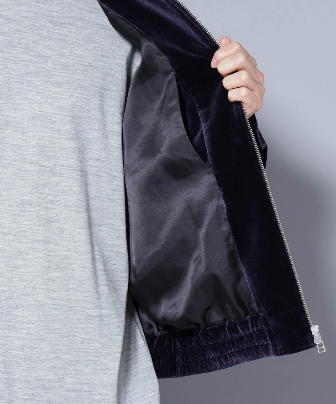 「ASSEMBLANC」 コットンシルクベルベットブルゾン