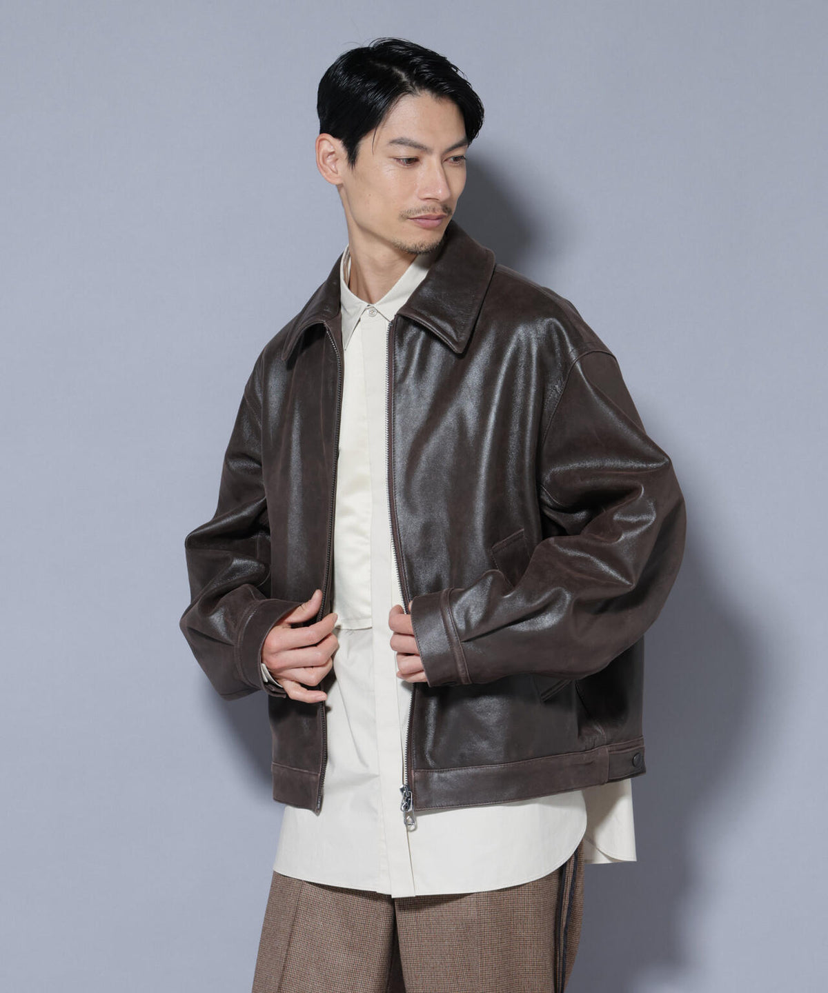 「ASSEMBLANC」 ディストレスシープバルーンボンバージャケット