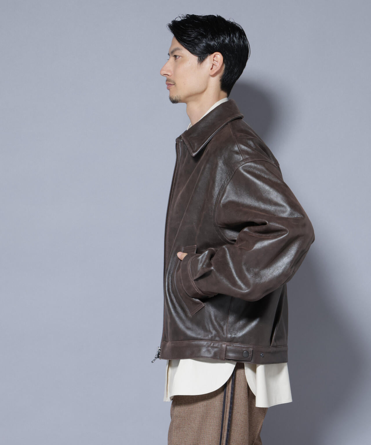 「ASSEMBLANC」 ディストレスシープバルーンボンバージャケット