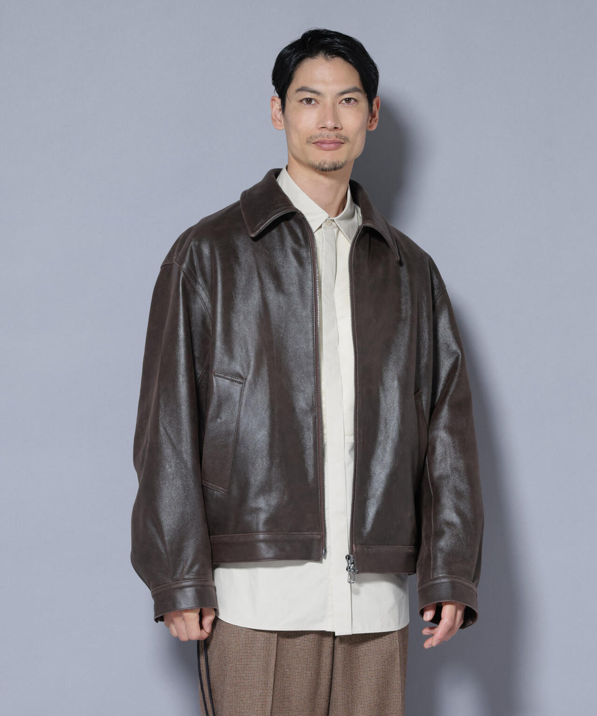 「ASSEMBLANC」 ディストレスシープバルーンボンバージャケット