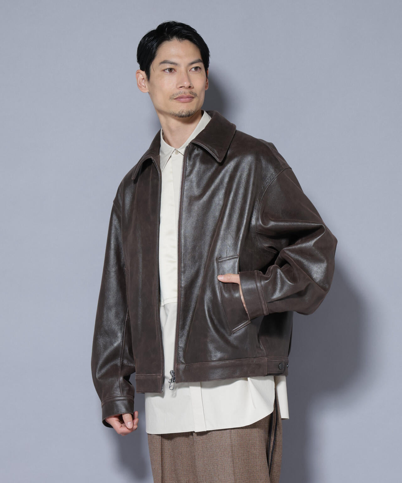 「ASSEMBLANC」 ディストレスシープバルーンボンバージャケット